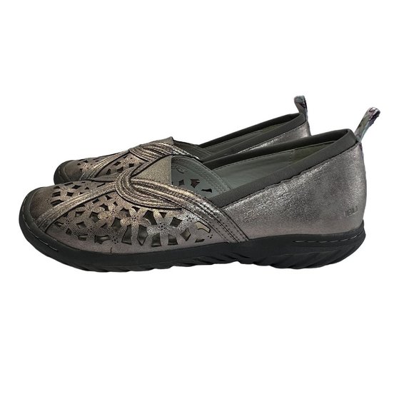 JBU By Jambu Womens Pecan Gunmetal Floral Cutout Slip On Loafer 9.5 - Picture 3 of 8